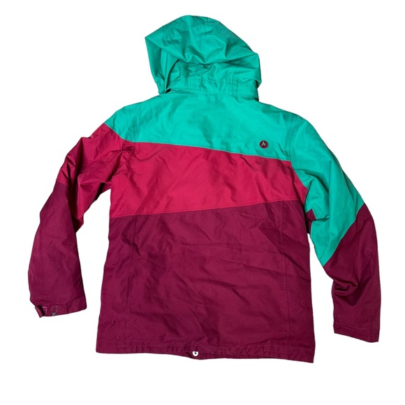 Marmot Girls Coat Snow Ski Hooded Pockets Soft Zip Up Snap Button Pink Large - Picture 9 of 15